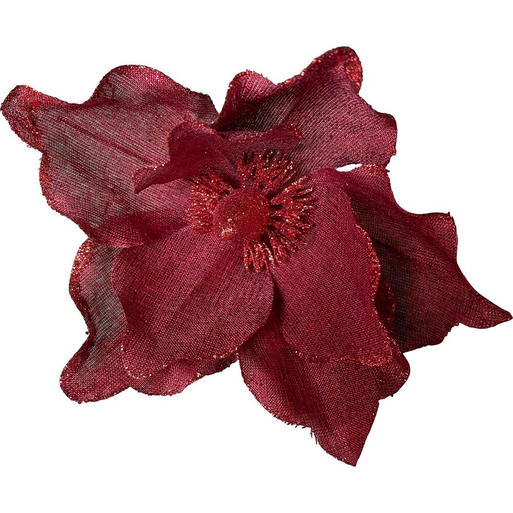 10PK LVD 25cm Plastic Velvet Flower Home Decor - Ruby