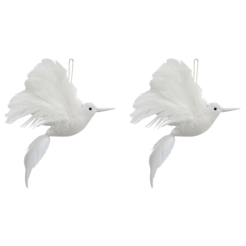 2PK LVD Wall Hanging Bird Ornament Home Decor 18x23cm - White