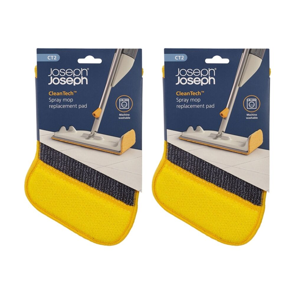 2PK Joseph Joseph CleanTech Spray Mop Replacement Scourer Pad Microfibre