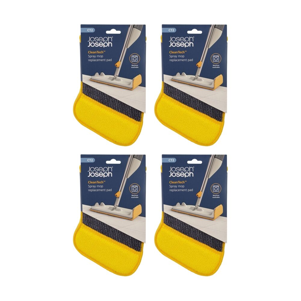 4PK Joseph Joseph CleanTech Spray Mop Replacement Scourer Pad Microfibre