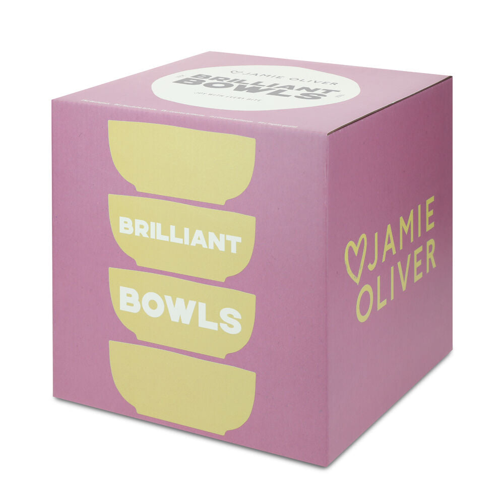 4pc Jamie Oliver Big Love Brilliant Bowl Set with Wobbly Edges Stonewear