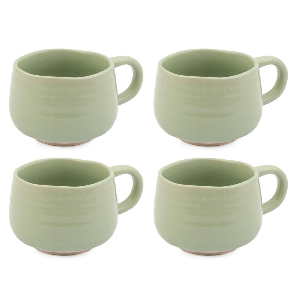 4PK Jamie Oliver Big Love Cosy Cuppa Mug 375ml Stoneware Green