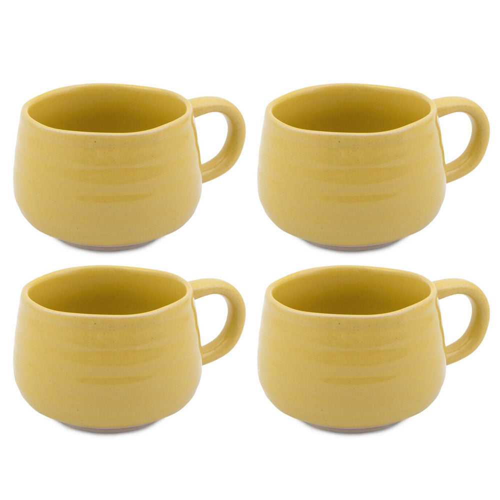 4PK Jamie Oliver Big Love Cosy Cuppa Mug 375ml Stoneware Yellow