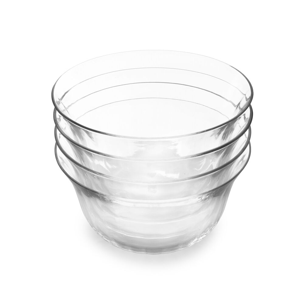 2PK 4pc Jamie Oliver Big Love Dreamy Fluted-Glass Dessert Dishes 14cm Clear