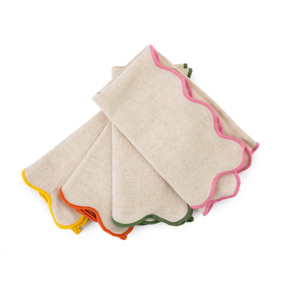 4pc Jamie Oliver Big Love Neat Napkin Set Cotton-Linen Multicoloured