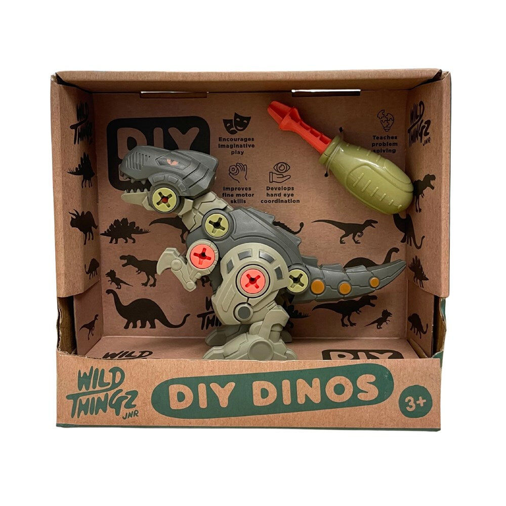 Johnco Wild Thingz DIY Dinosaur T-Rex/Triceratops/Pterosaur Kid's Playset 3Y+