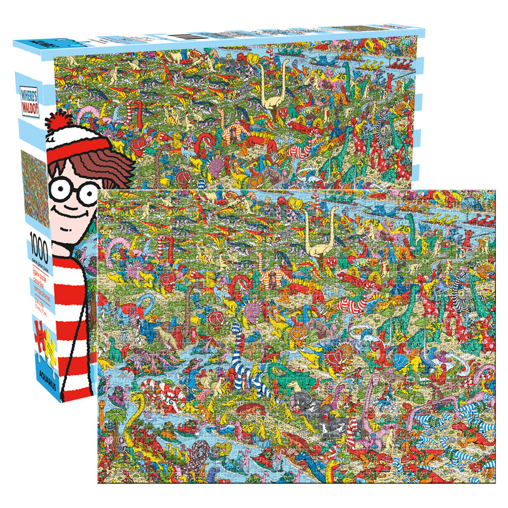 1000pc Aquarius Where's Waldo Dinosaurs Jigsaw Puzzle Game