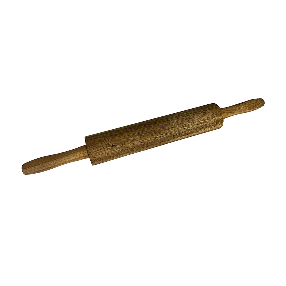 NF Living Acacia Wood Rolling Pin 45cm Smooth Handling Kitchen Utensil Brown