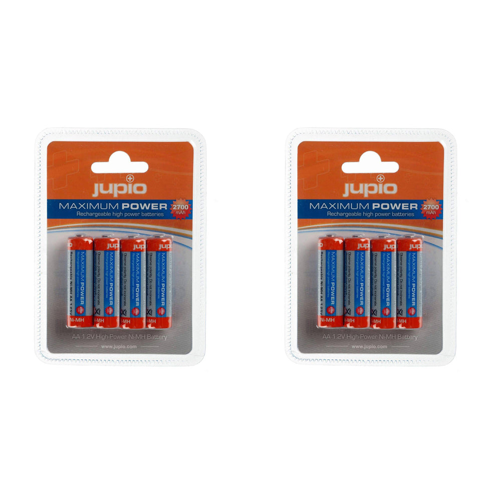 8pcJupio Rechargeable AA 1.2V High-Power Batteries 2700mAh