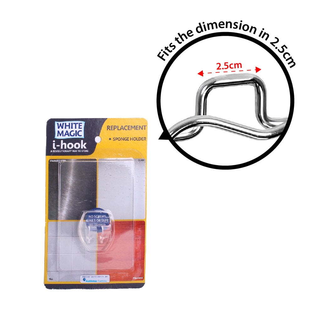 I-Hook R1 Replacement 8.8cm Wall Storage For Sponge Holder - Clear