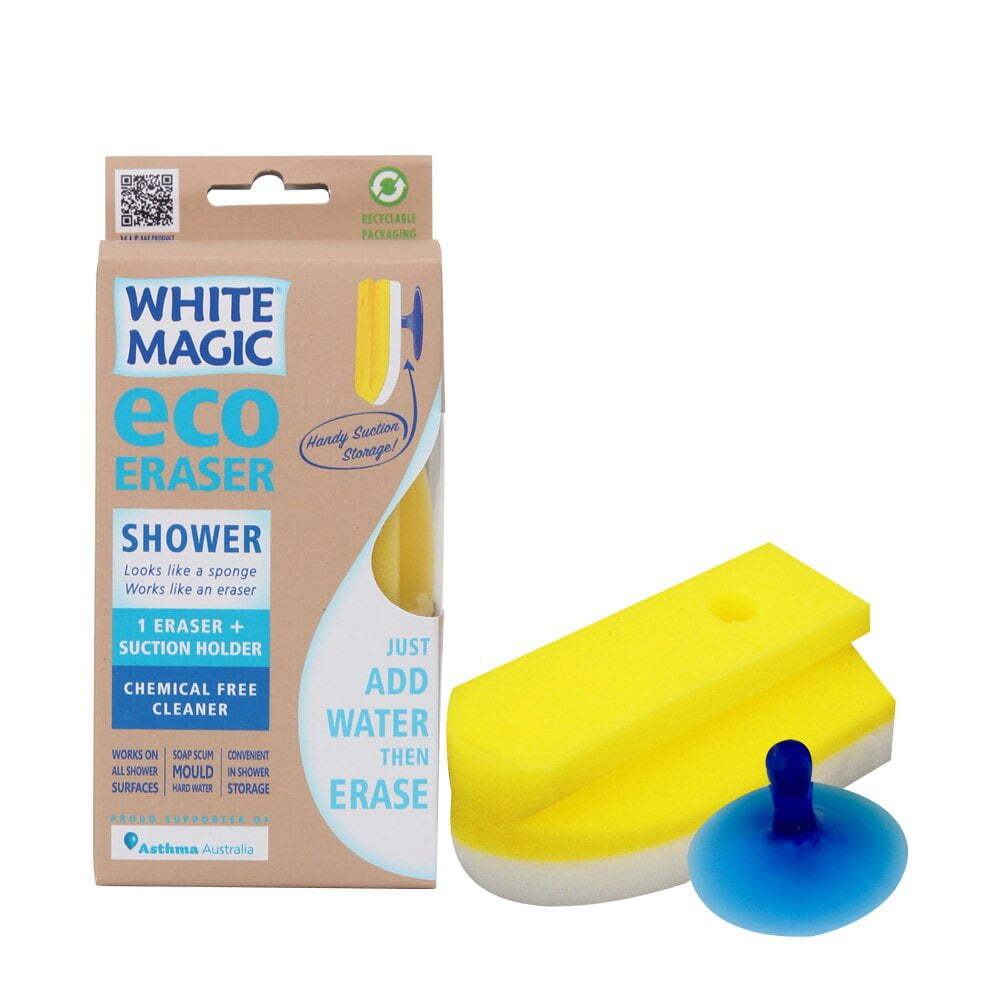 2x White Magic 15cm Shower Eraser Sponge Cleaner - White