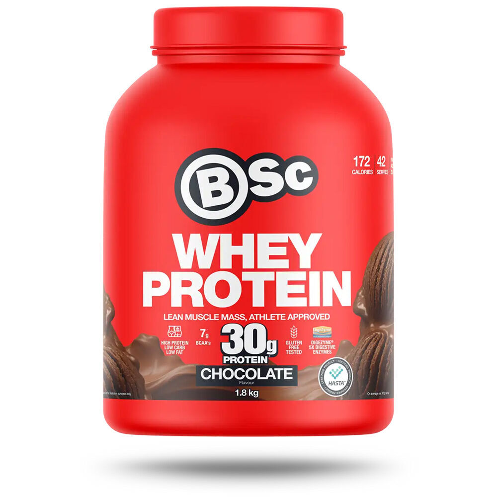BSc Gym Combo 1.8kg Choc Whey Protein 180g Berry EAA + Hydration 200g Creatine
