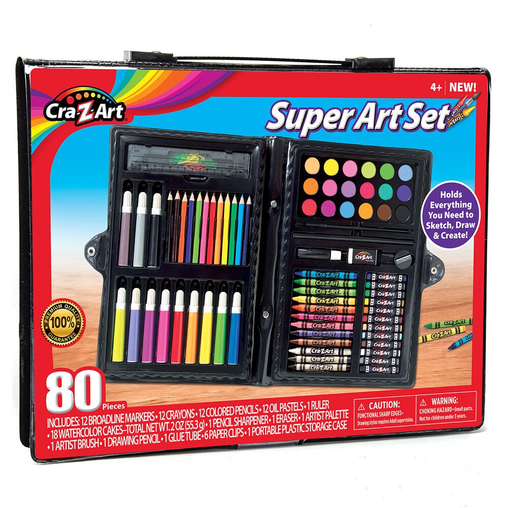 2x 80pc Cra-Z-Art Super Art Material Stationery Colouring Crayons Kids 4y+
