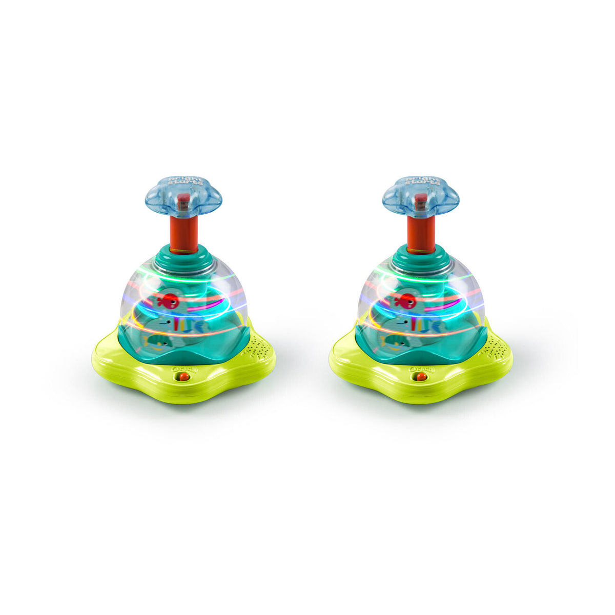 2PK Bright Starts Press & Glow Spinner Interactive Baby Toy w/Lights and Sounds 6m+