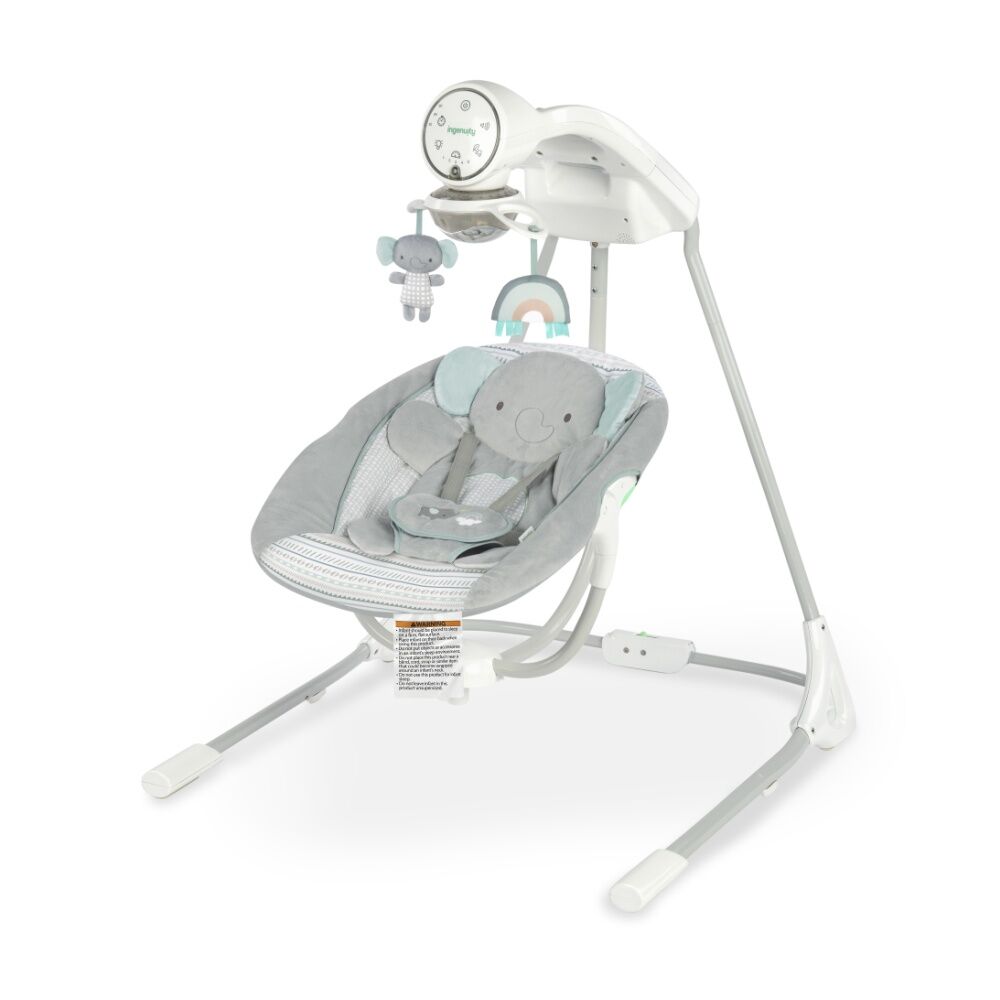 Ingenuity InLighten Soothing Baby/Newborn Swing Van the Elephant w/20 Sounds 0m+