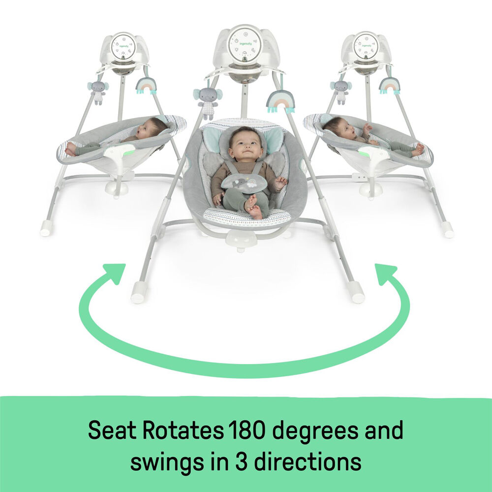 Ingenuity InLighten Soothing Baby/Newborn Swing Van the Elephant w/20 Sounds 0m+
