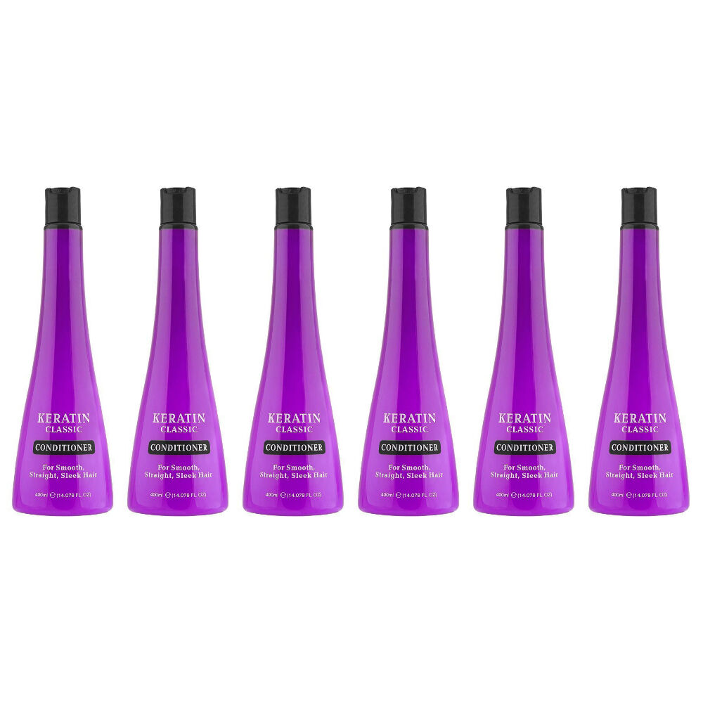 6PK Keratin Classic Conditioner For Smooth Straight & Sleek Hair 400ml