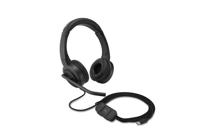 Kensington H1000 USB-C On-Ear Headset/Headphones For Laptop - Black