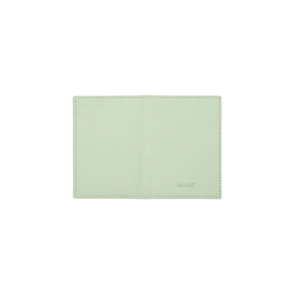 Kate Hill Passport Holder Wallet & Adjustable ID Luggage Tag Gift Set Pistachio