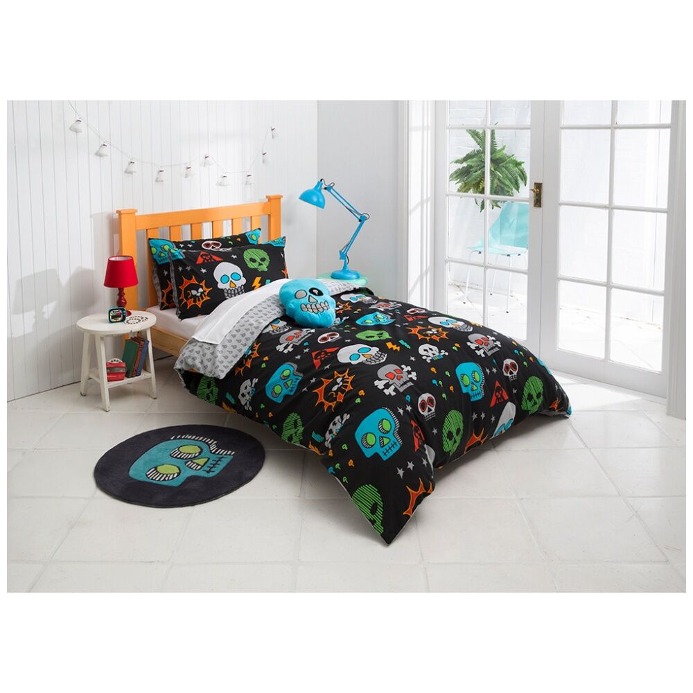 KAS Australia Skulls Quilt Cover Set Poly Cotton Home BedLinen Multi - Double
