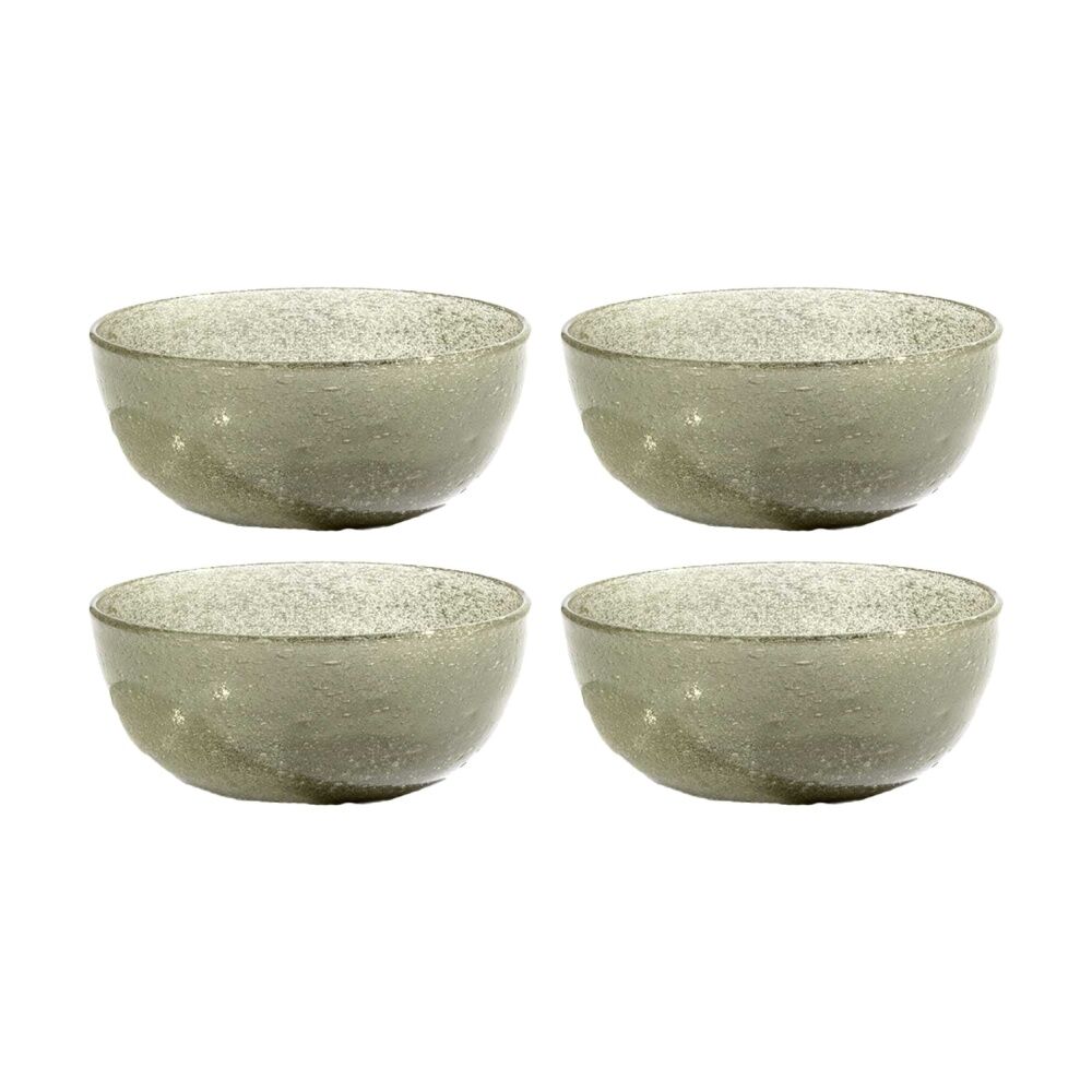 4PK KAS Australia Mini Bubble Glass Bowl Textured Matte Glass One Size Sage