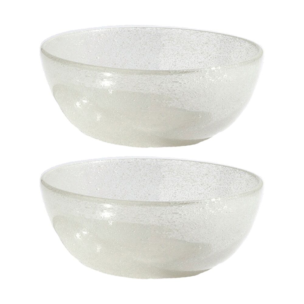 2PK KAS Australia Mini Bubble Glass Bowl Textured Matte Glass One Size White