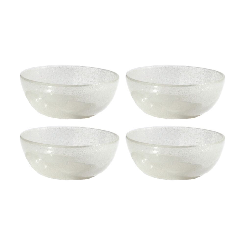 4PK KAS Australia Mini Bubble Glass Bowl Textured Matte Glass One Size White