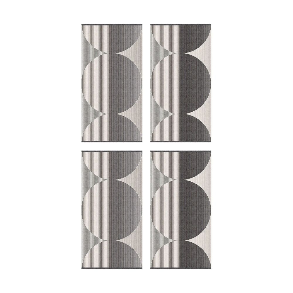 4PK KAS Australia Harri Bath Towel Modern Yarn Dyed Jacquard 600GSM Charcoal