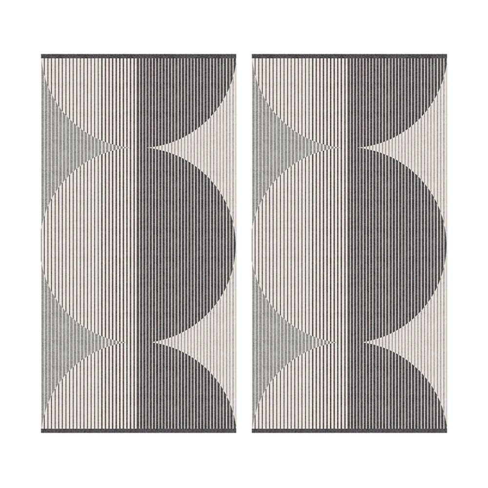 2PK KAS Australia Oversized Harri Hand Towel Cotton Jacquard 550GSM Charcoal