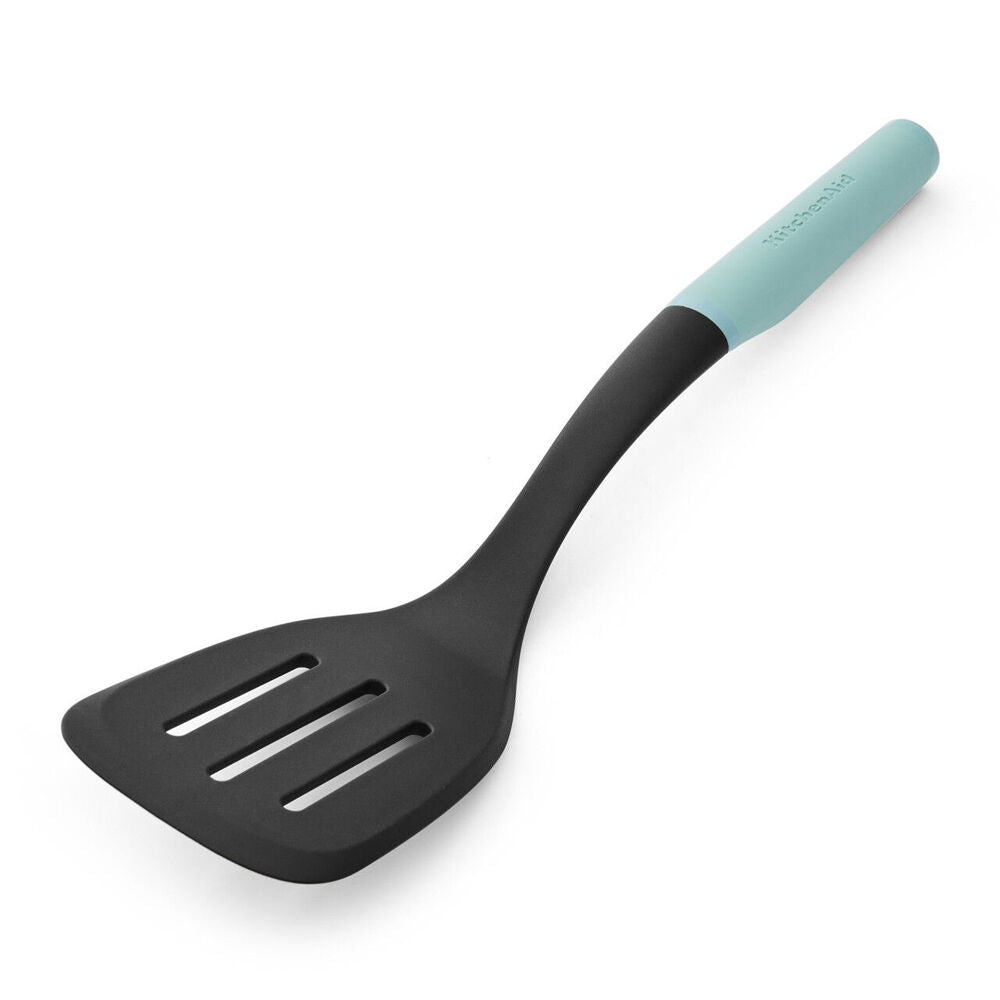 KitchenAid Soft Grip Plastic Slotted Turner Cooking Utensil - Mineral Water