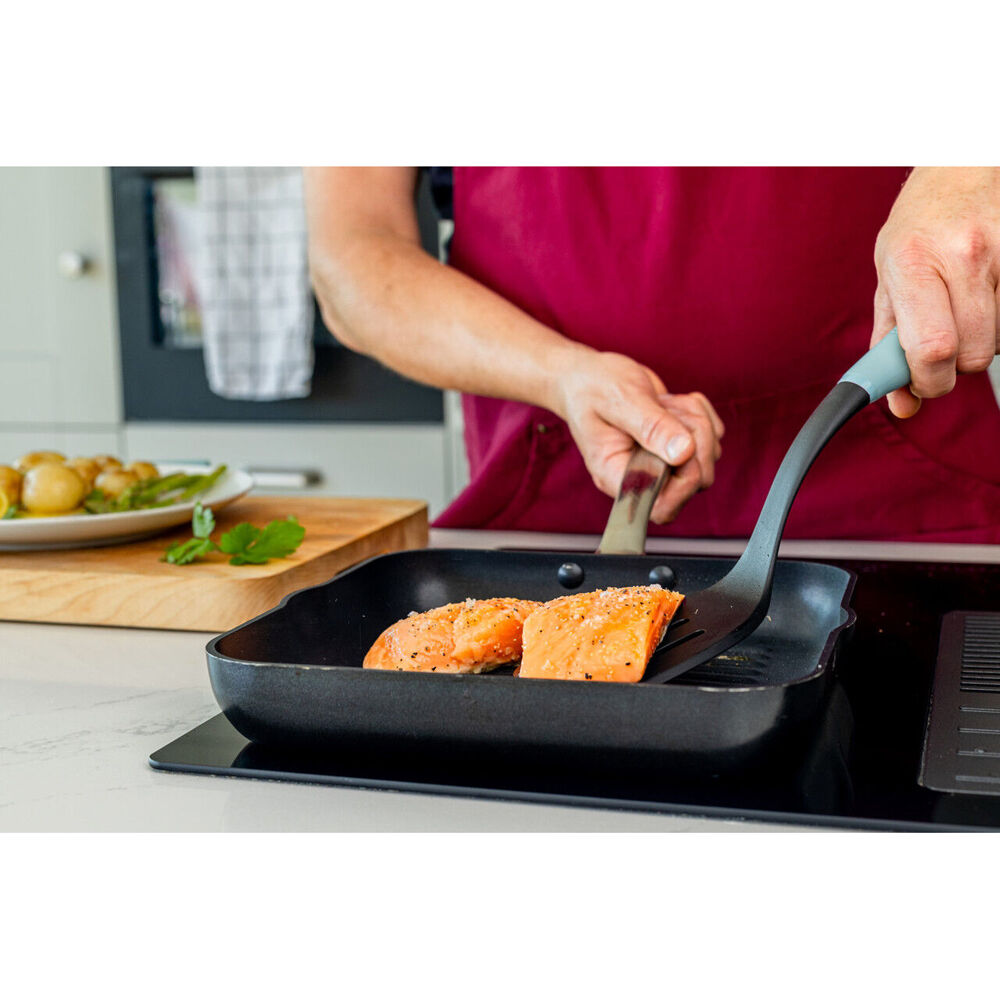 KitchenAid Soft Grip Plastic Slotted Turner Cooking Utensil - Mineral Water