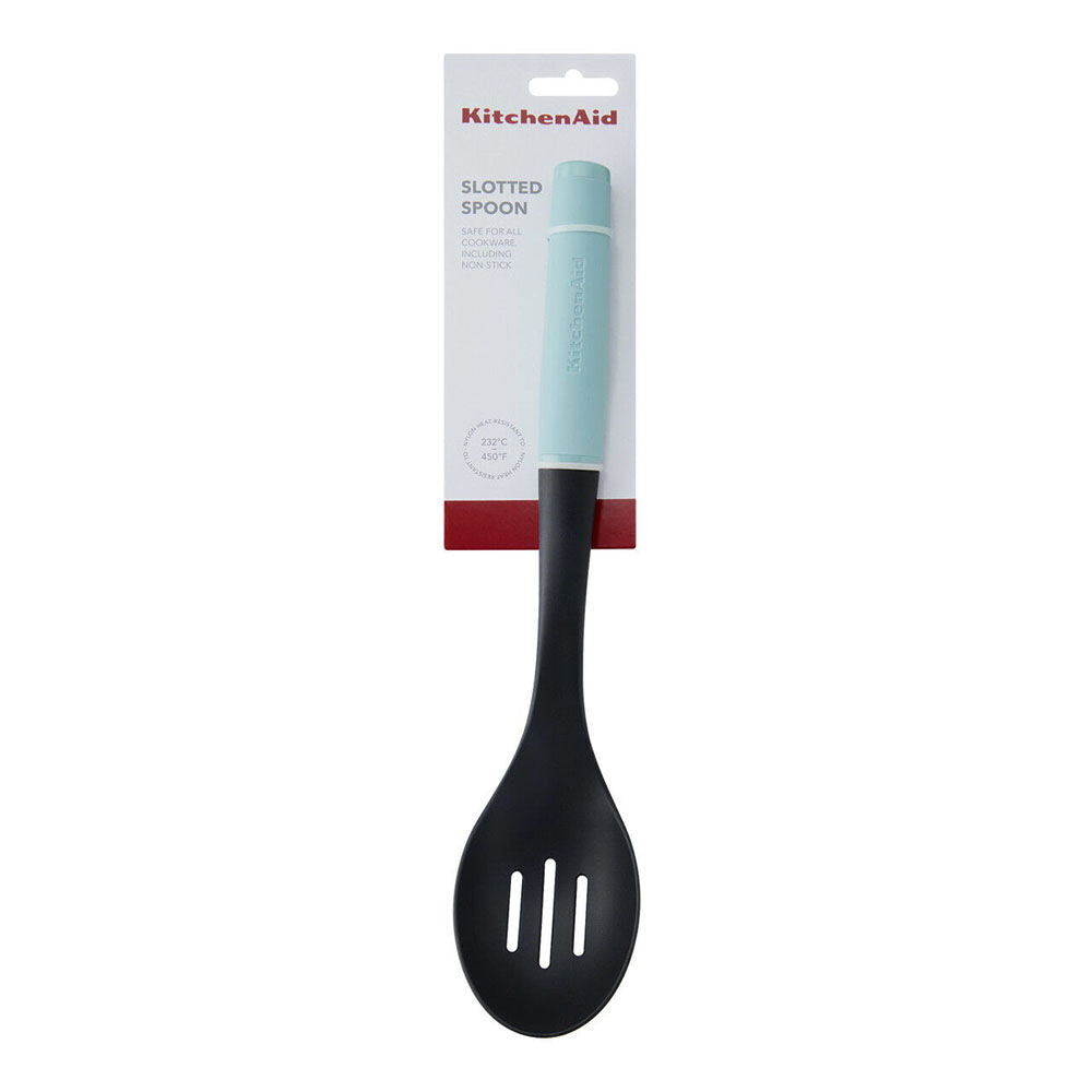 KitchenAid Plastic Soft Grip Slotted Spoon Kitchen Utensils - Mineral Water