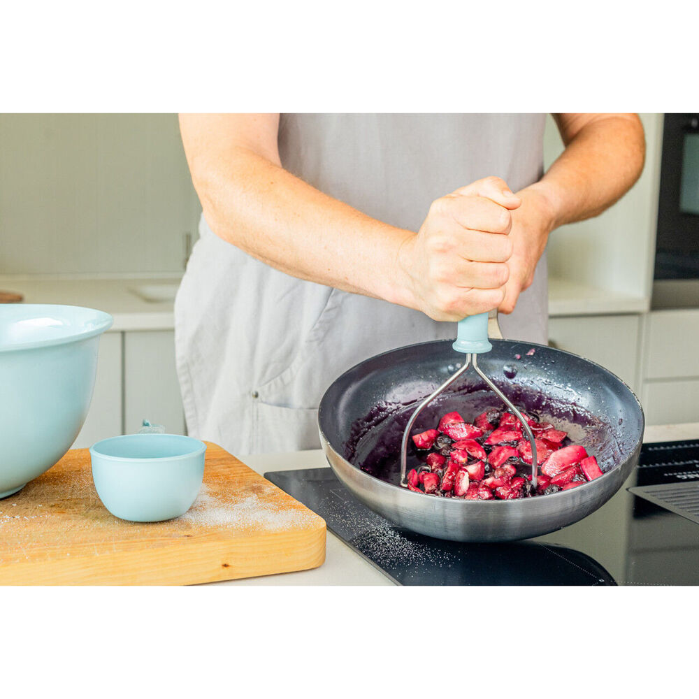 KitchenAid Soft Grip Metal Masher Cooking Utensil - Mineral Water