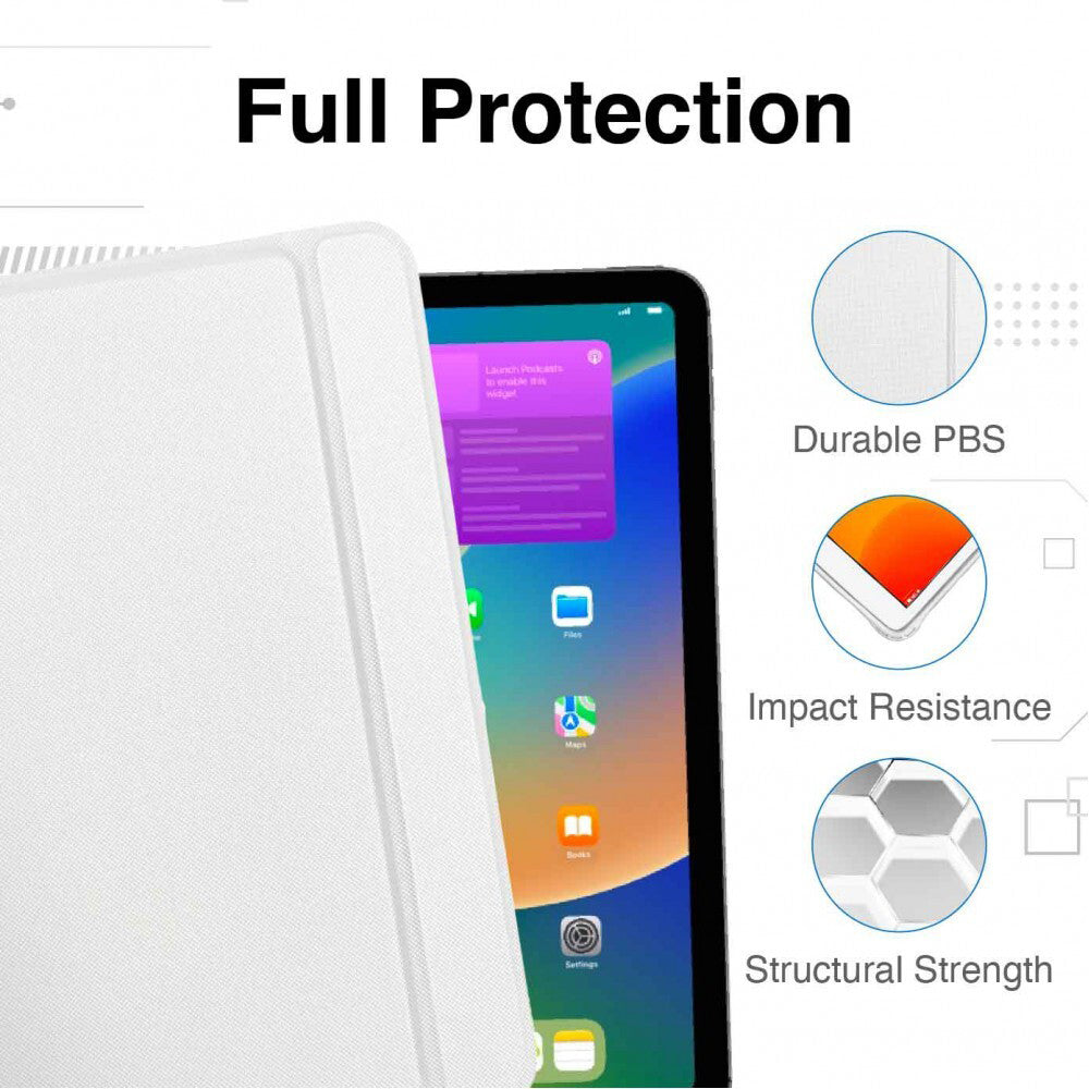 Laser 10.9'' Case w/ Wireless Bluetooth Keyboard For iPad 10th Gen - White