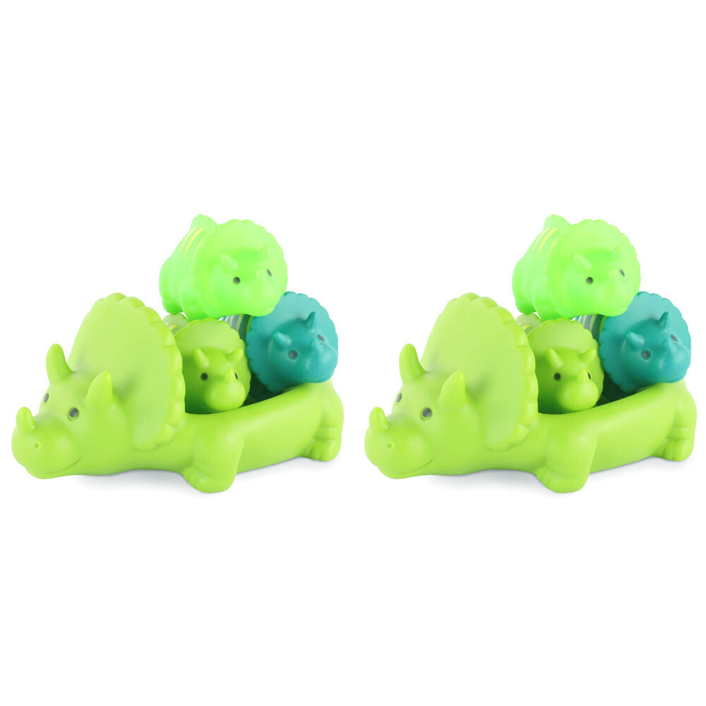 2x 4pc Keycraft Dinosaur Family Bath Time Children's Toy Set 18M+ Green