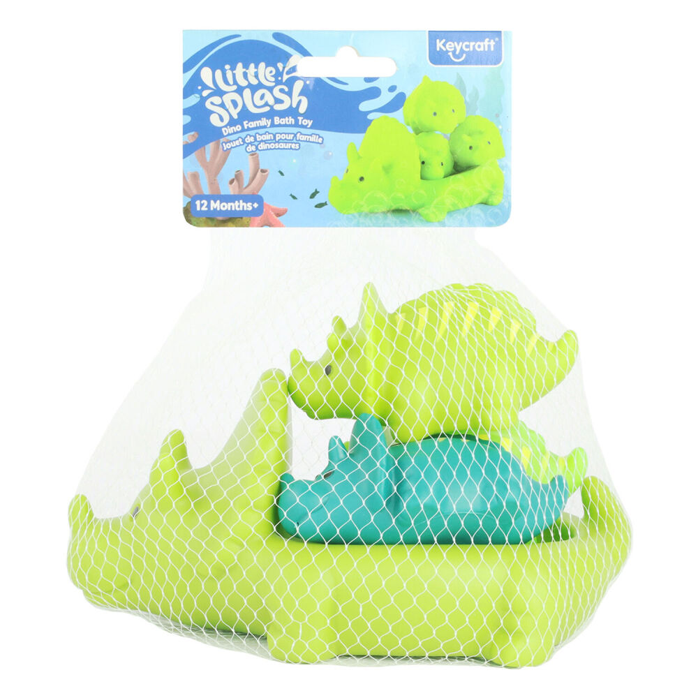 4pc Keycraft Dinosaur Family Bath Time Children's Toy Set 18M+ Green