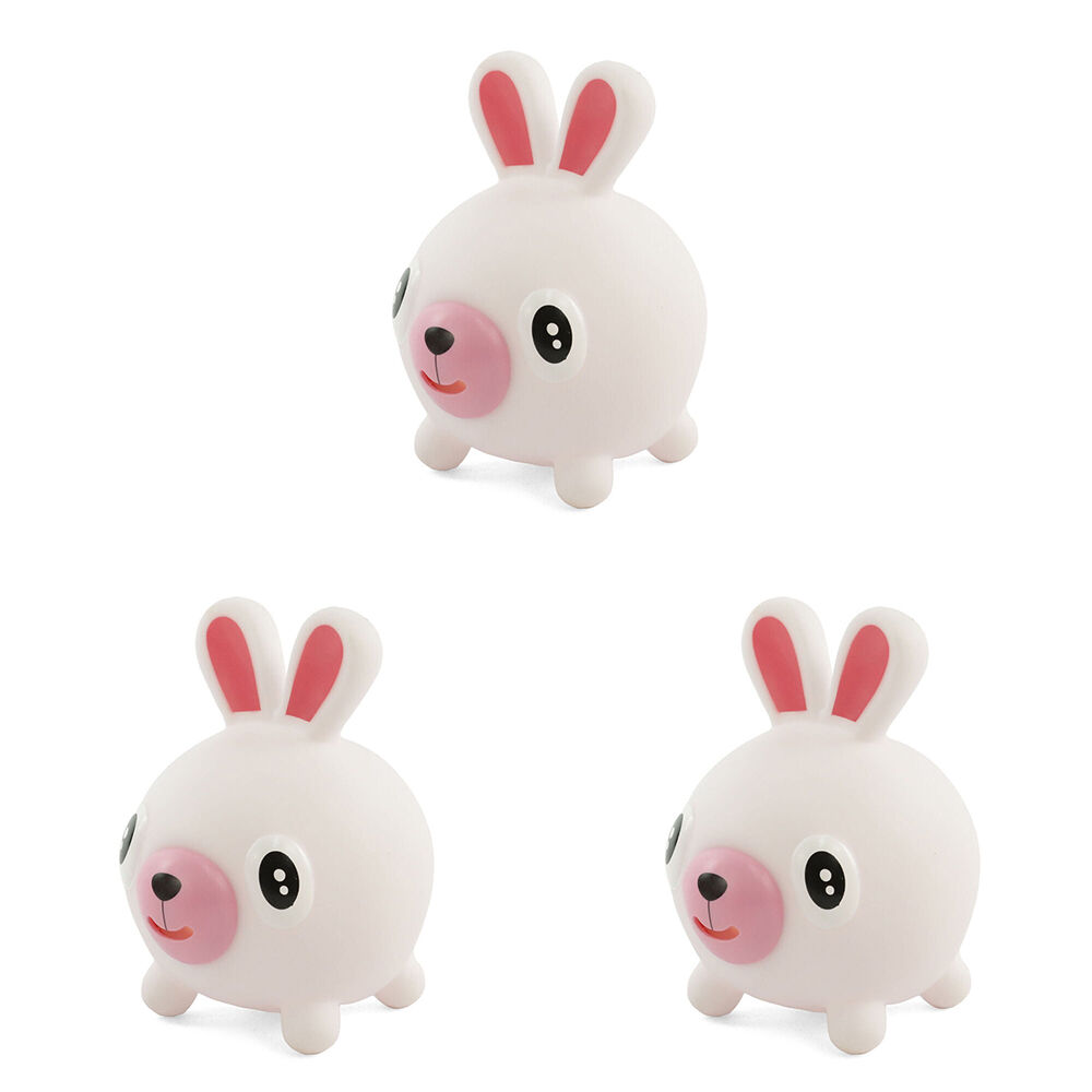 3PK Keycraft Noisy Bunny Soft Animal Sensory Toy 10.5x13cm - Assorted 3y+