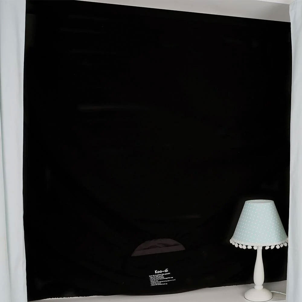 Koo-Di Bedtime Baby Blackout Window Suction Blind 140 x 200cm Black