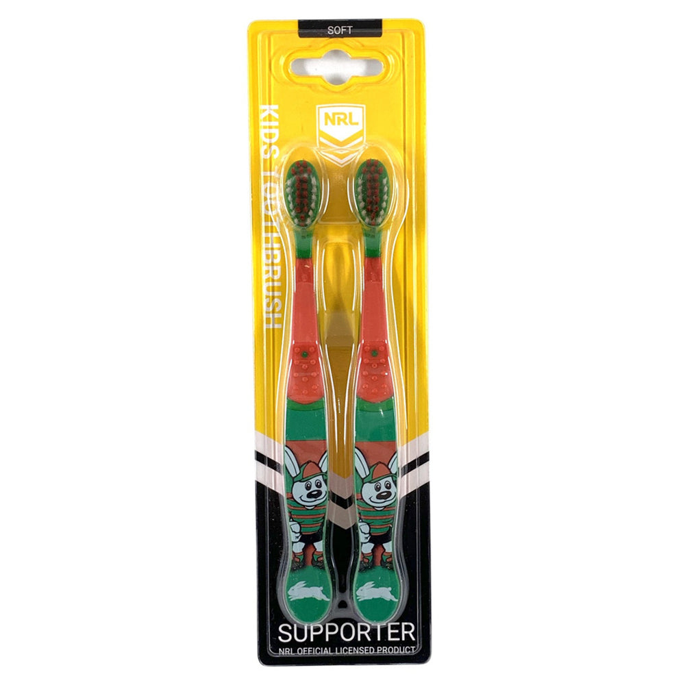 5x 2pc NRL Mascot South Sydney Rabbitohs Kids/Toddler Soft Toothbrush 3y+