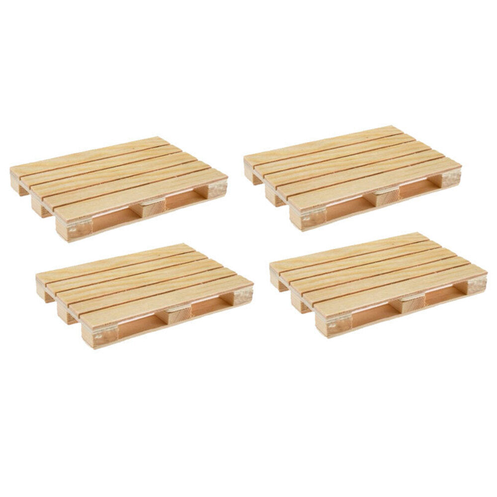 4PK Pallet Glass Wooden Coaster