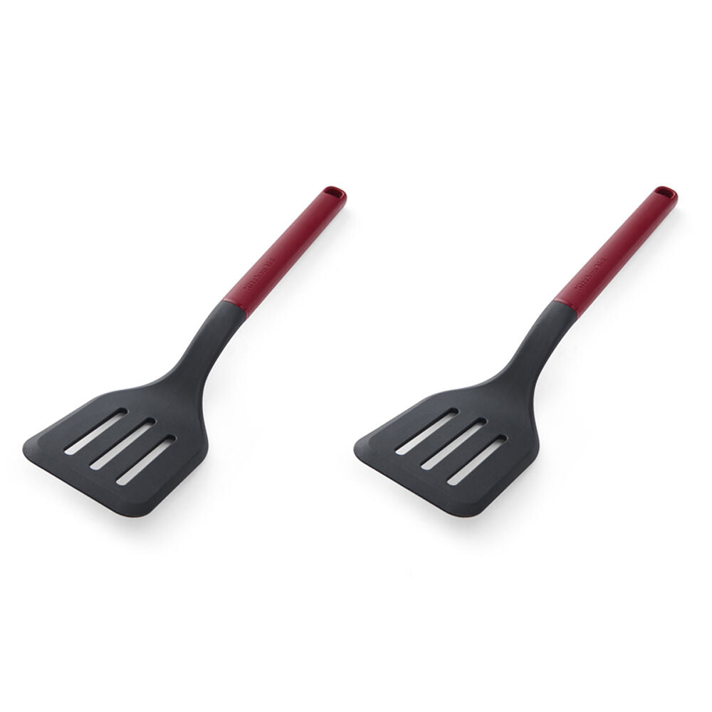 2PK KitchenAid Classic Slotted Nylon Turner/Spatula Cooking Utensil Empire Red