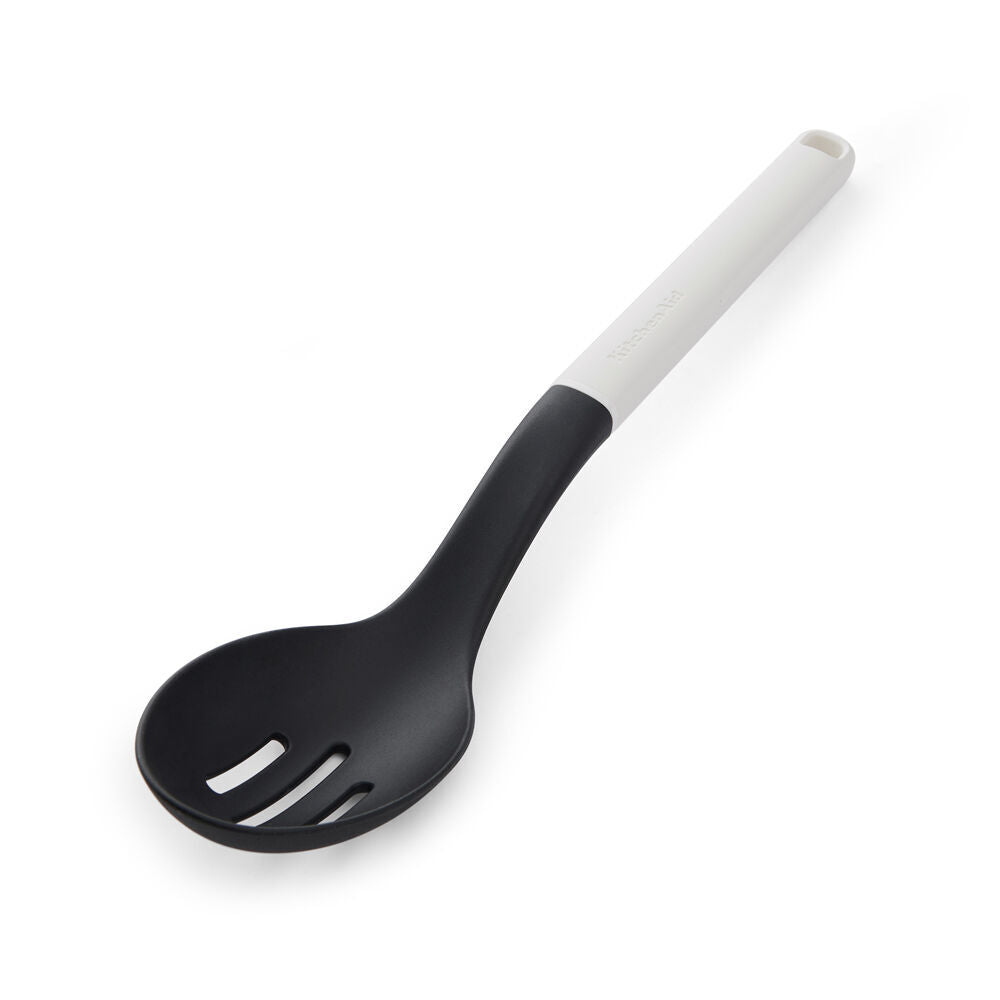 2PK KitchenAid Classic Slotted Nylon Cooking Spoon/Kitchen Utensil Porcelain White