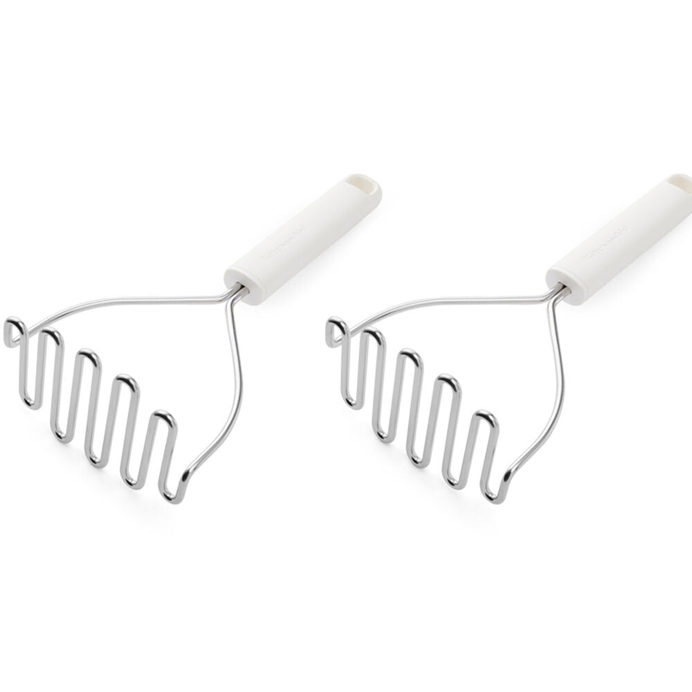 2PK KitchenAid Classic Wire Multipurpose Masher Cooking Utensil Porcelain White
