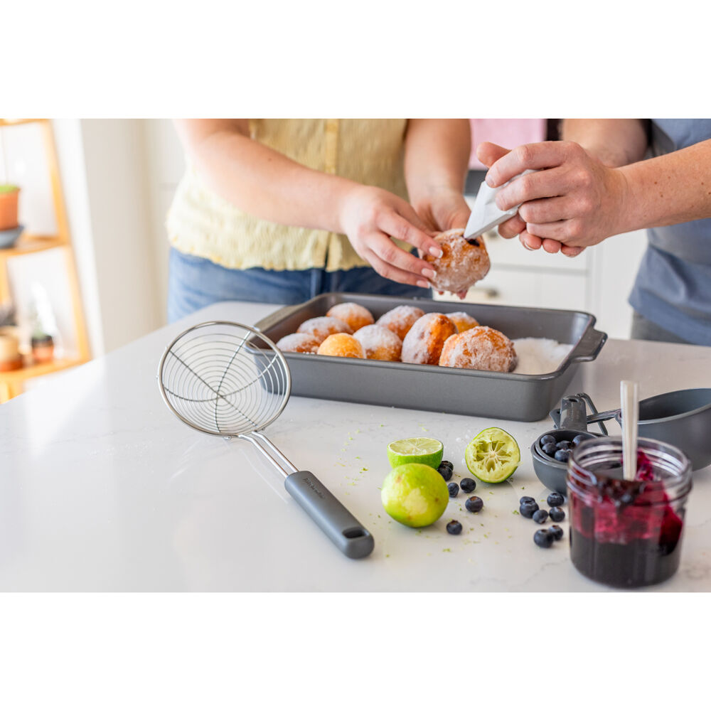 KitchenAid Classic Wire Handheld Food Strainer Cooking Utensil Charcoal Grey