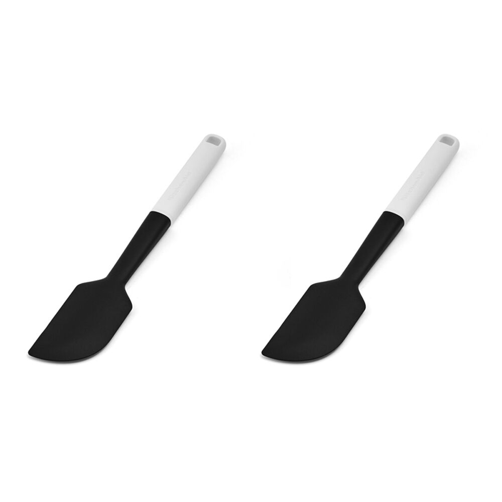 2PK KitchenAid Classic Nylon Scraper Spatula/Turner Cooking Utensil Porcelain White