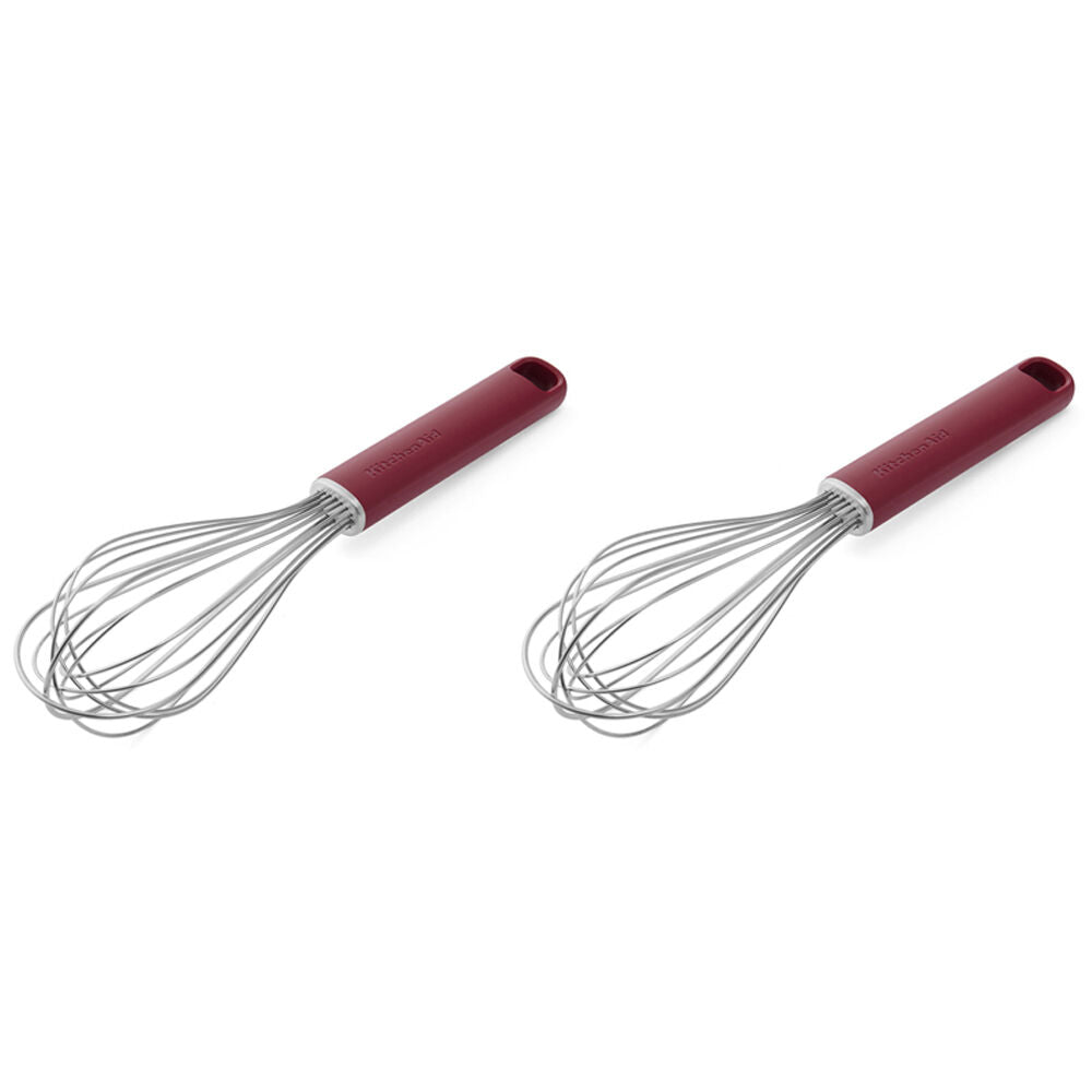 2PK KitchenAid Classic Wire Utility Whisk Cooking Utensil Empire Red