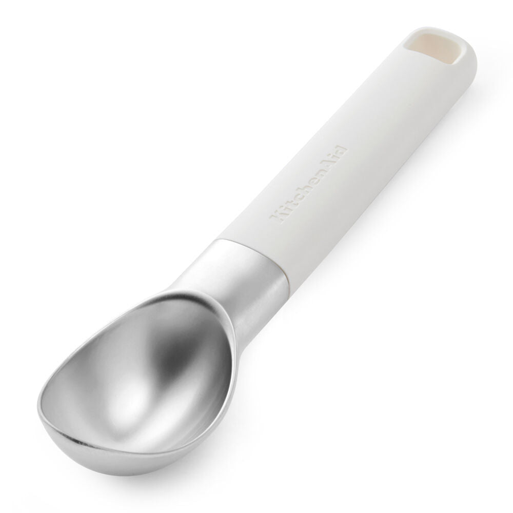 2PK KitchenAid Classic Metal Ice Cream Scooper Cooking Utensil Porcelain White