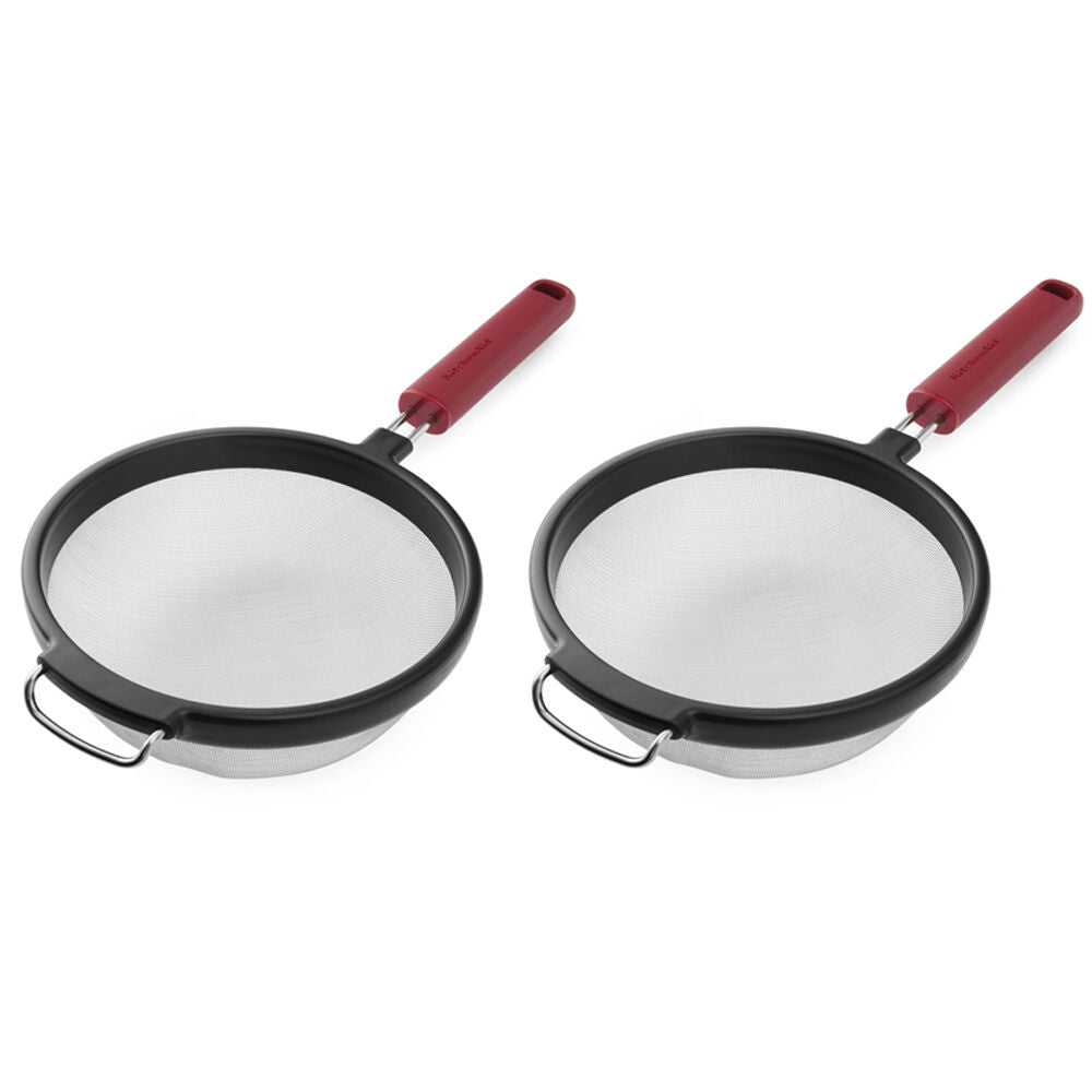 2PK KitchenAid Classic Wire Mesh Sieve/Strainer Cooking Utensil Empire Red
