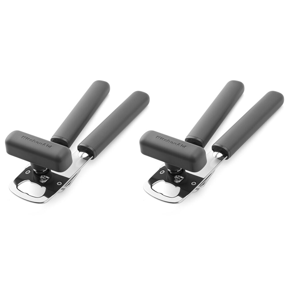 2PK KitchenAid Classic Multifunction Can Opener Kitchen Tool w/Bottle Charcoal Grey