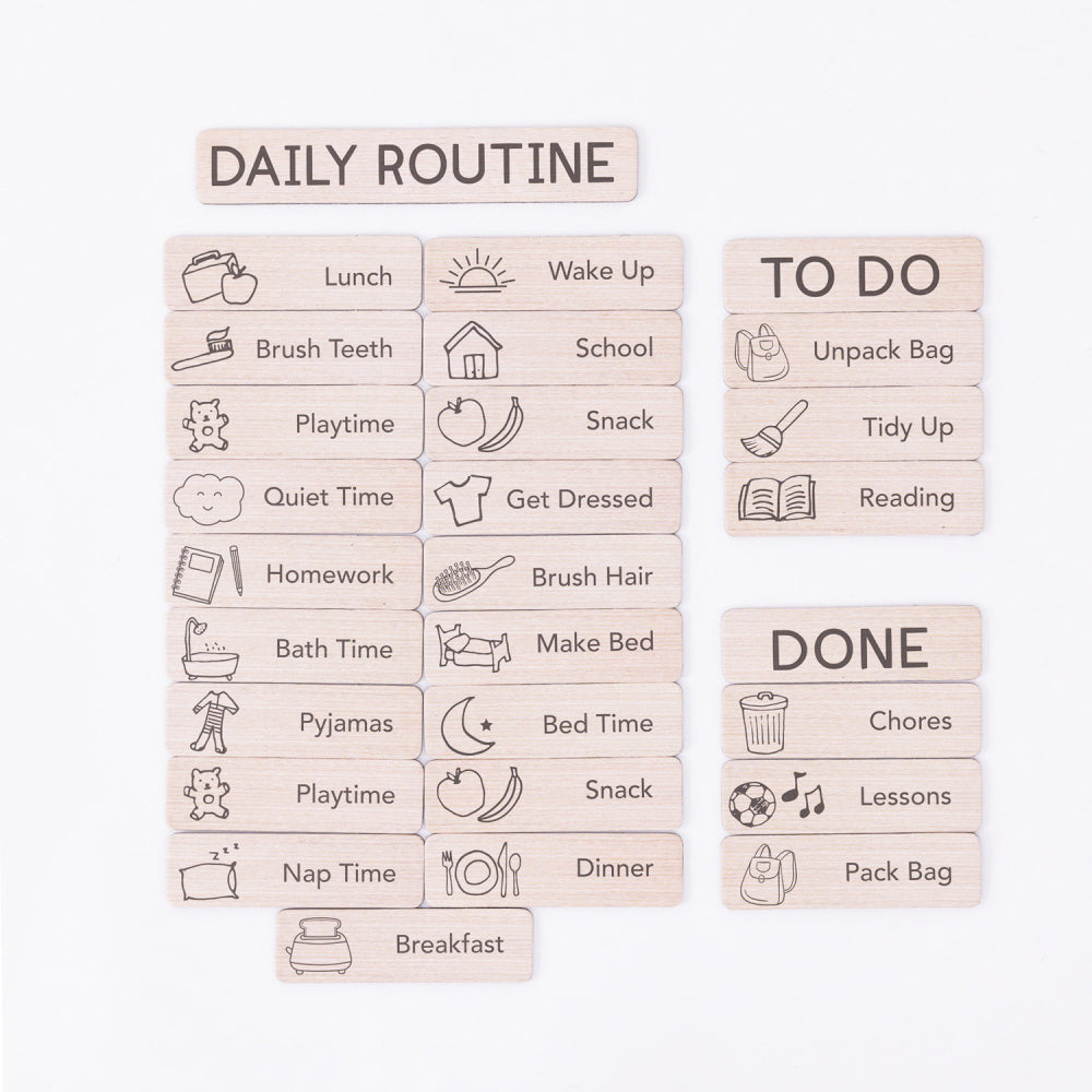 28pc Splosh Kids by Splosh Daily Routine w/ Headings Magnet Set 3y+